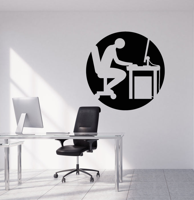 Vinyl Wall Decal Cartoon Office Style Worker Stickers (2264ig)