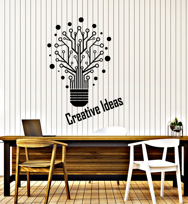 Vinyl Wall Decal Creative Ideas Light Bulb Words Logo Office Decor Stickers (3387ig)
