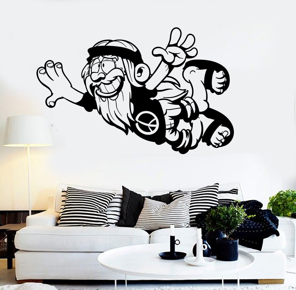 Autocollant Mural Peace & Love - Main Hippie - Décoration Vinyle (ig5432)