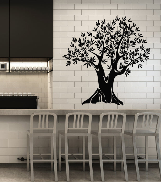 Vinyl Wall Decal Nature Olive Tree Kitchen Decor Branch Leaves Stickers (3123ig)