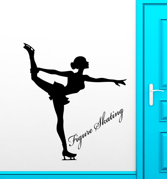 Vinyl Wall Decal Figure Skating Olympic Games Girl Sport Stickers (2890ig)