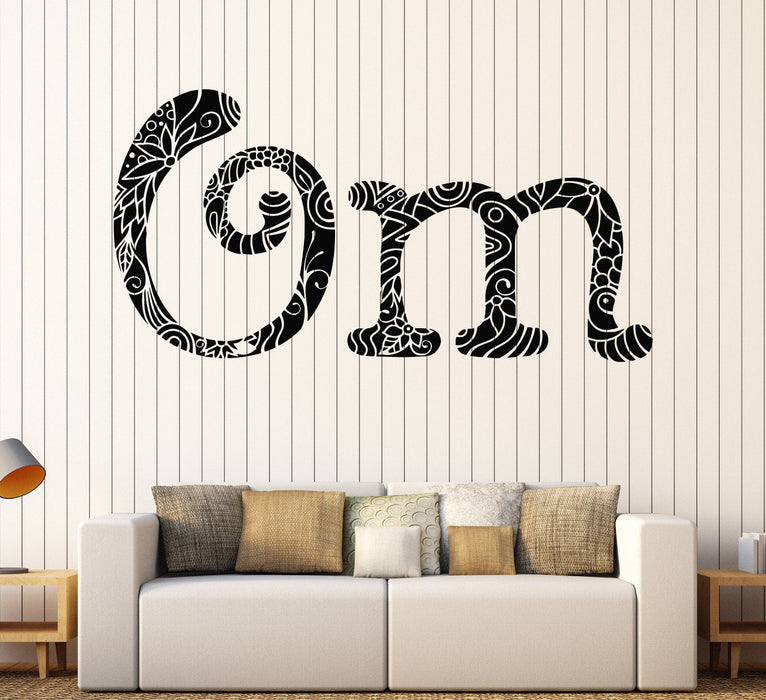 Vinyl Wall Decal Om Mantra Hinduism Yoga Meditation Center Stickers Unique Gift (1209ig)