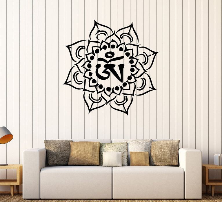 Vinyl Wall Decal Mandala Om Yoga Talisman Bedroom Stickers Unique Gift (473ig)