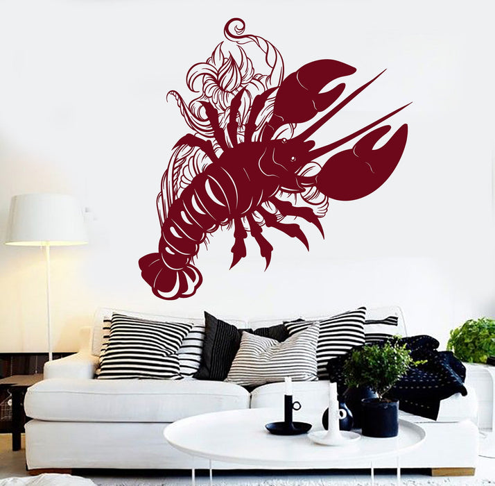 Vinyl Wall Decal Lobster Sea Animal Art Decor For Restaurant Stickers Unique Gift (1227ig)