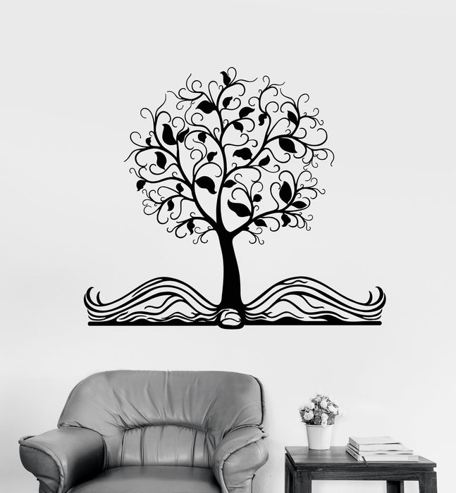 Autocollant mural en vinyle Livre ouvert Arbre magique Conte de fées Autocollants pour chambre d'enfants Cadeau unique (1826ig)