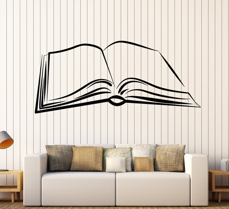 Vinyl Wall Decal Open Book Learning Library Lover Read Writer Stickers Unique Gift (1853ig)