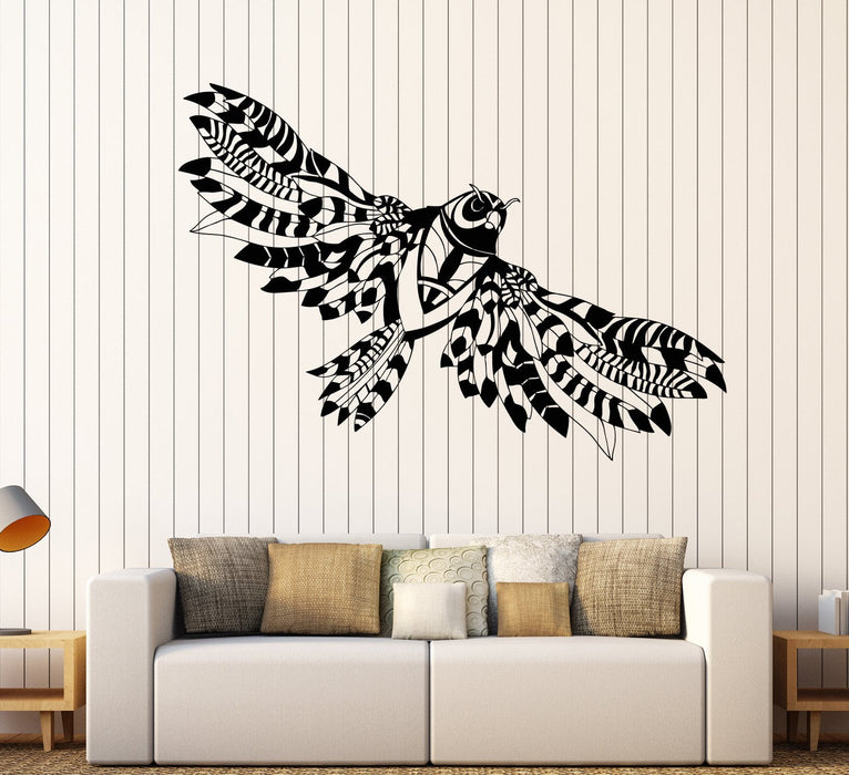 Vinyl Wall Decal Abstract Flying Owl Wings Bird Stickers Unique Gift (1833ig)