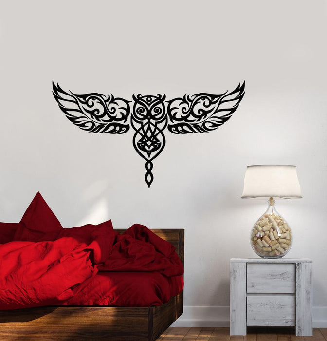 Vinyl Wall Decal Ornament Owl Bird Wings Bedroom Decoration Stickers (3128ig)