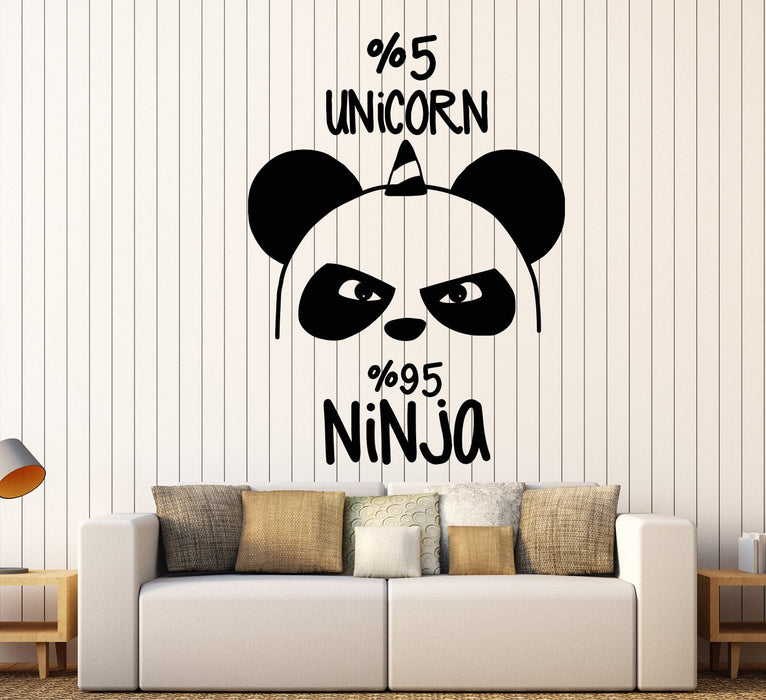 Vinyl Wall Decal Funny Panda Bear Ninja Nursery Unicorn Stickers Unique Gift (1097ig)