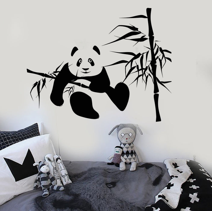 Vinyl Wall Decal Panda Bamboo Kids Room Nursery Funny Animal Stickers Unique Gift (ig229)