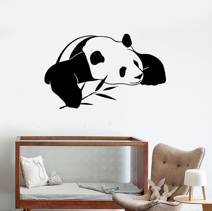 Wall Stickers Vinyl Decal Lazy Panda Funny Animal Bamboo Decor Mural Unique Gift (ig051)