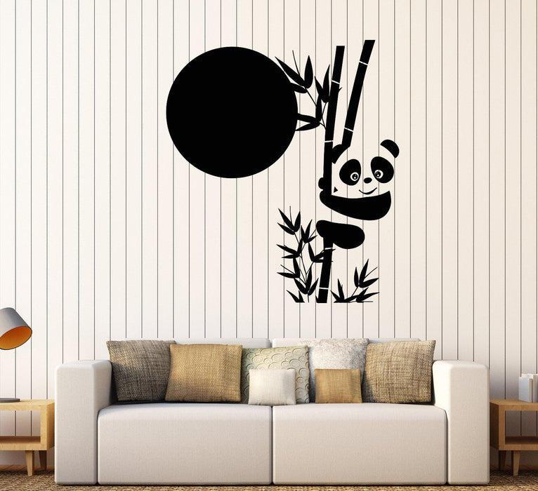 Vinyl Wall Decal Panda Bamboo Cute Animal Asian Stickers Unique Gift (636ig)
