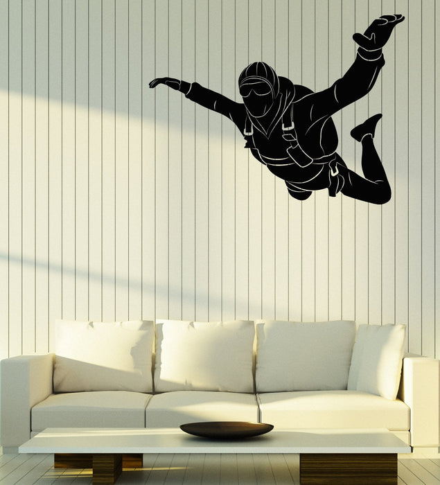 Vinyl Wall Decal Extreme Skydiver Parachuter Jumper Parachuting Stickers (2842ig)
