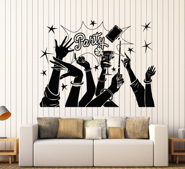 Vinyl Wall Decal Party Fun Friends Night Club Alcohol Cocktail Stickers Unique Gift (981ig)