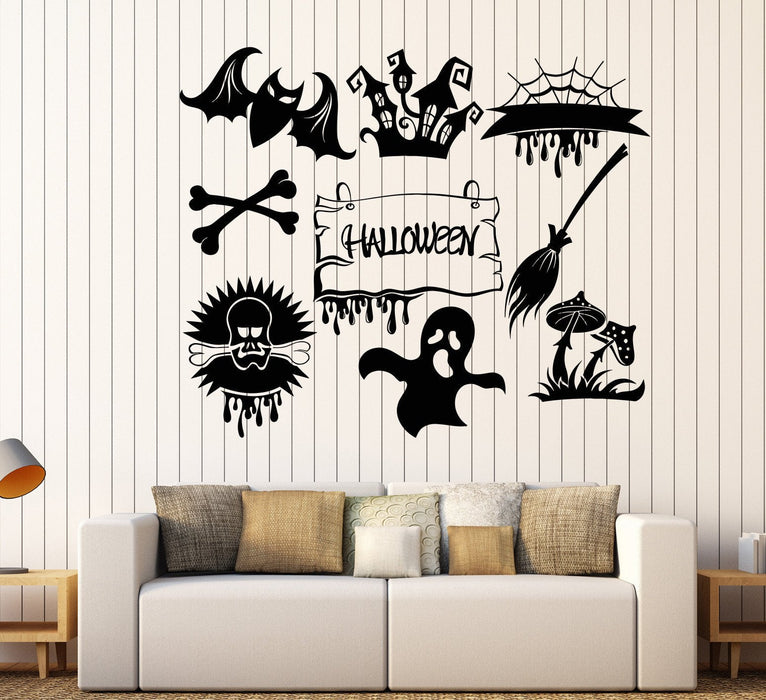 Vinyl Wall Decal Halloween Feast Horror Monsters Ghosts Stickers Unique Gift (747ig)