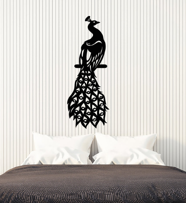 Vinyl Wall Decal Peacock Fairy Birds Beautiful Feathers Stickers (2417ig)