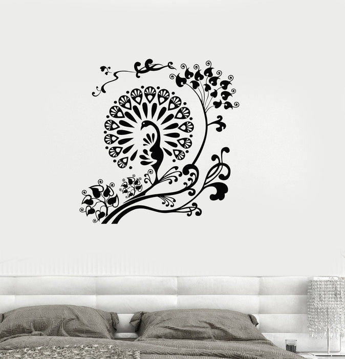 Vinyl Decal Peacock Beautiful Bird Room Decoration Wall Stickers Unique Gift (ig2676)