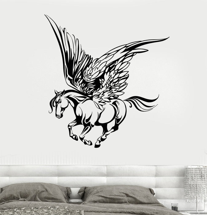 Vinyl Wall Decal Fairy tale Pegasus Horse Wings Muse Fantasy Animal Stickers Unique Gift (1813ig)