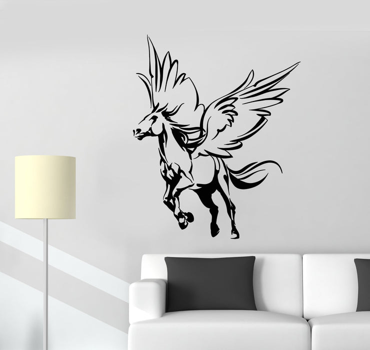 Vinyl Wall Decal Abstract Fantastic Beast Pegasus Wings Stickers (2468ig)