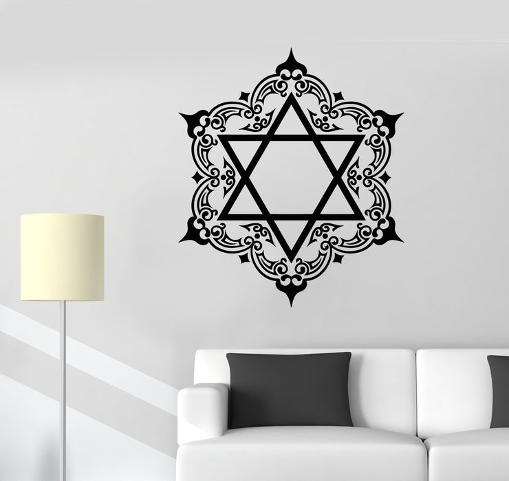 Vinyl Wall Decal Star Of David Pentagram Protective Amulet Symbol Stickers (2362ig)