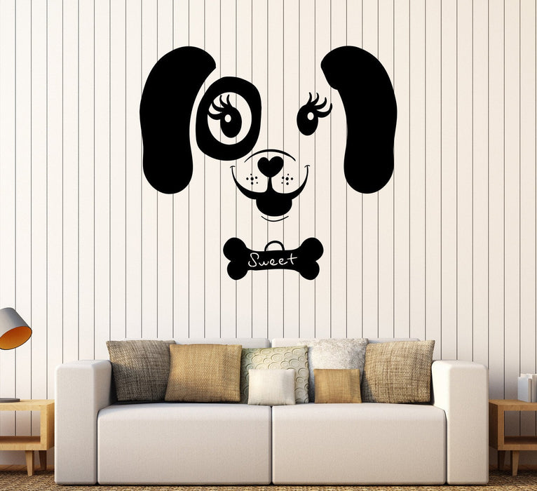 Vinyl Wall Decal Sweet Puppy Dog Child Room Nursery Stickers Mural Unique Gift (345ig)