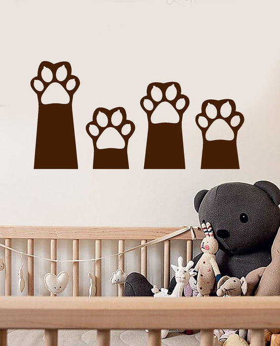 Vinyl Wall Decal Cat's Paws Cartoon Pet Home Animals Nursery Decor Stickers (2435ig)