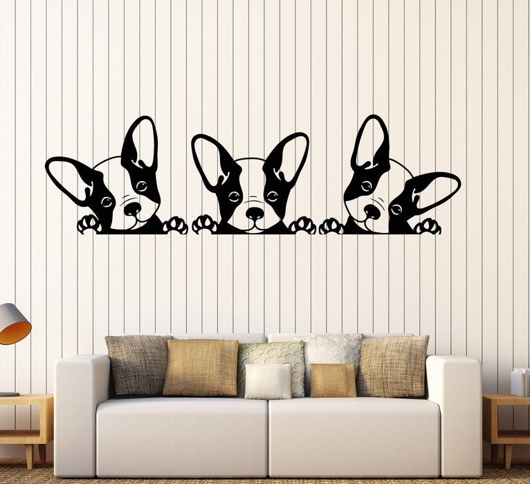 Vinyl Wall Decal Puppies Pets French Bulldog Animals Stickers Unique Gift (1610ig)