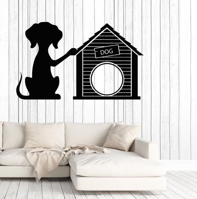 Vinyl Wall Decal Dog Puppy Pet Animal Doghouse Home Stickers Unique Gift (1687ig)