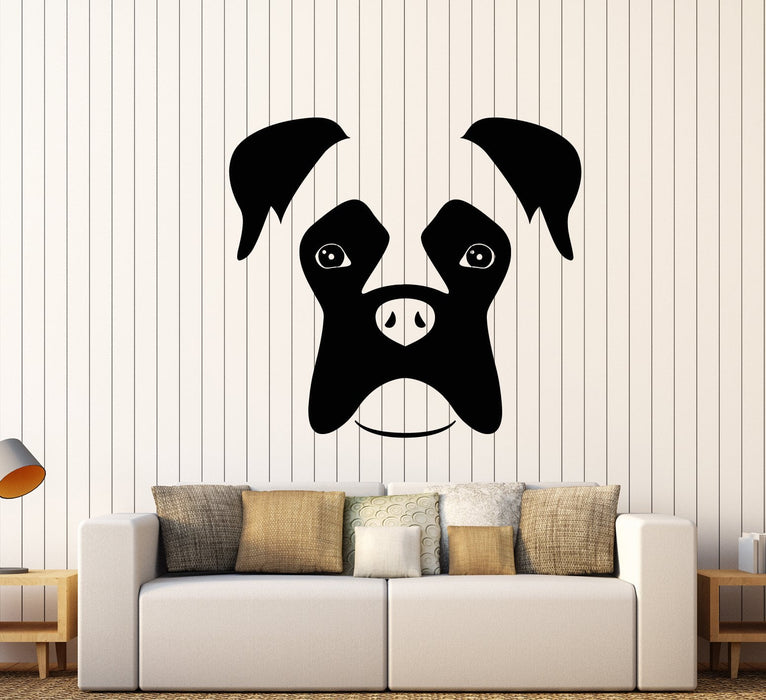 Vinyl Wall Decal Abstract Boxer Dog Pet Head Stickers (2425ig)