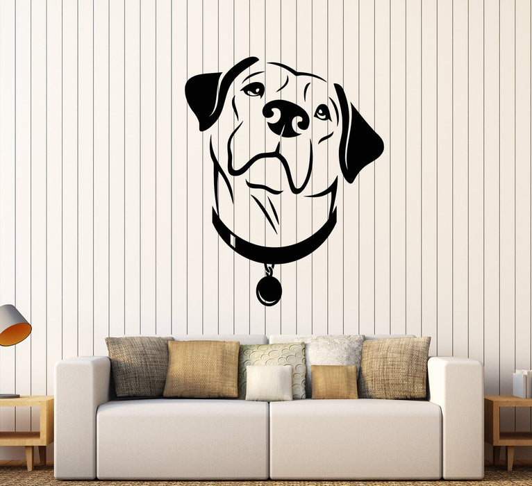 Vinyl Wall Decal Labrador Dog Head Pet Grooming Stickers (2410ig)