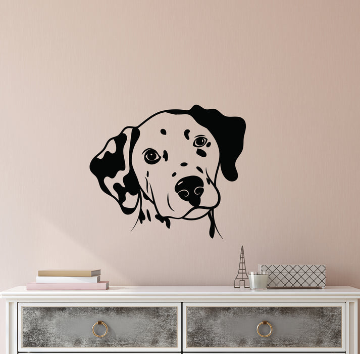 Vinyl Wall Decal Pet Dog Head Dalmatian Grooming Home Animal Stickers (4239ig)