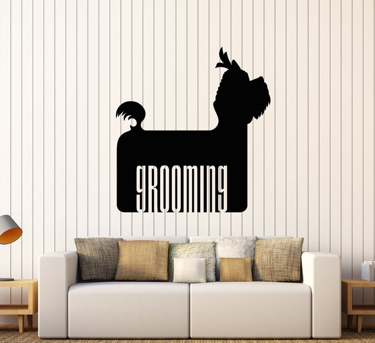 Vinyl Wall Decal Dog Pet Grooming Logotype Stickers (2412ig)