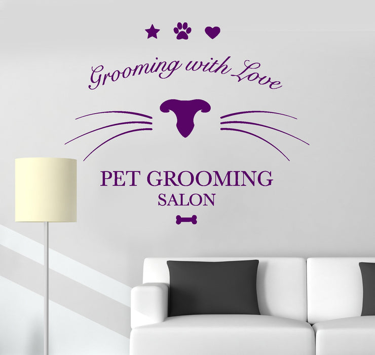 Vinyl Wall Decal Pet Grooming Salon Beauty Animal Stickers Murals Unique Gift (ig4906)
