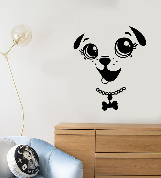 Vinyl Wall Decal Cartoon Pet Dog Puppy Home Animal Stickers (3053ig)