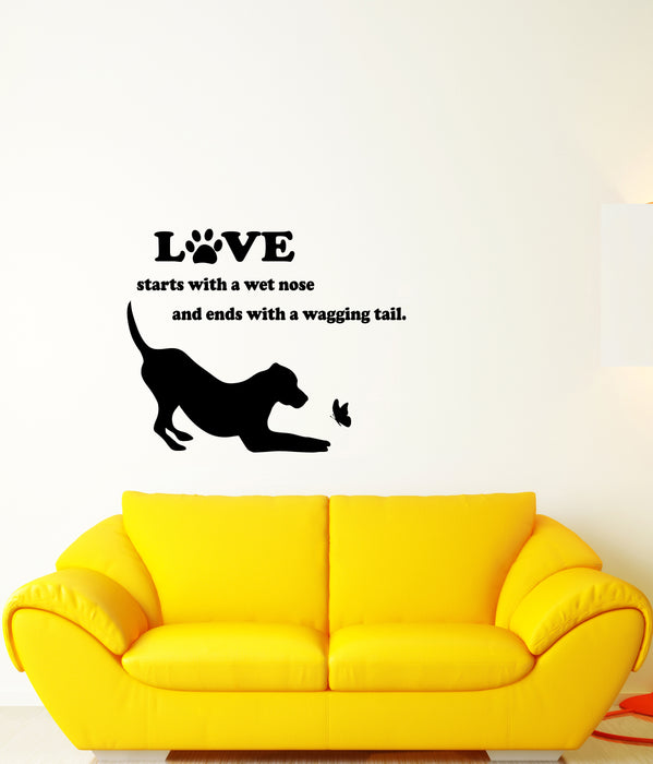 Vinyl Wall Decal Love Dog Puppy Pet Quote Positive Words Stickers (4090ig)
