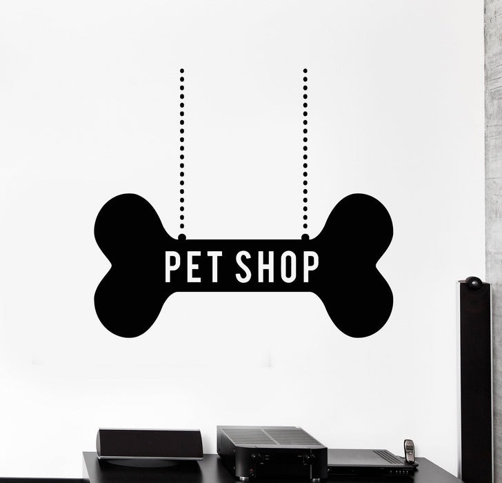 Vinyl Wall Decal Pet Shop Decor Dog Bone Art Stickers Murals Unique Gift (ig4708)