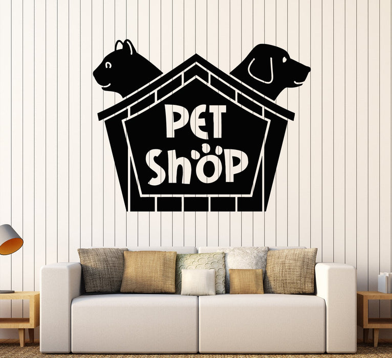 Vinyl Wall Decal Pet Shop Store Signboard Cat Booth Dog Stickers Unique Gift (1972ig)
