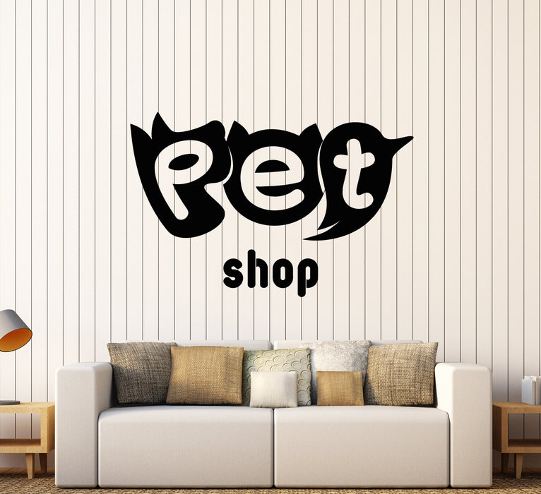 Vinyl Wall Decal Pet Shop Signboard Words Home Animals Stickers (3314ig)