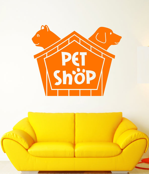 Vinyl Wall Decal Pet Shop Store Signboard Cat Booth Dog Stickers Unique Gift (1972ig)