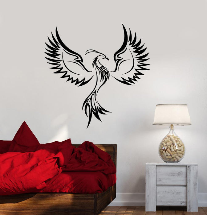 Vinyl Wall Decal Fantasy Phoenix Bird Abstract Ornament Stickers (3130ig)