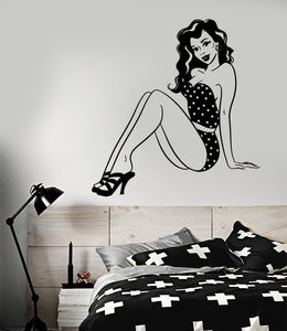 Vinyl Wall Decal Retro Pin-up Girl Sexy Woman In Swimsuit Stickers (34 ...