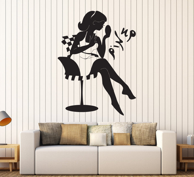 Vinyl Wall Decal Pin Up Girl Woman Beauty Salon Stickers Mural Unique Gift (ig4447)