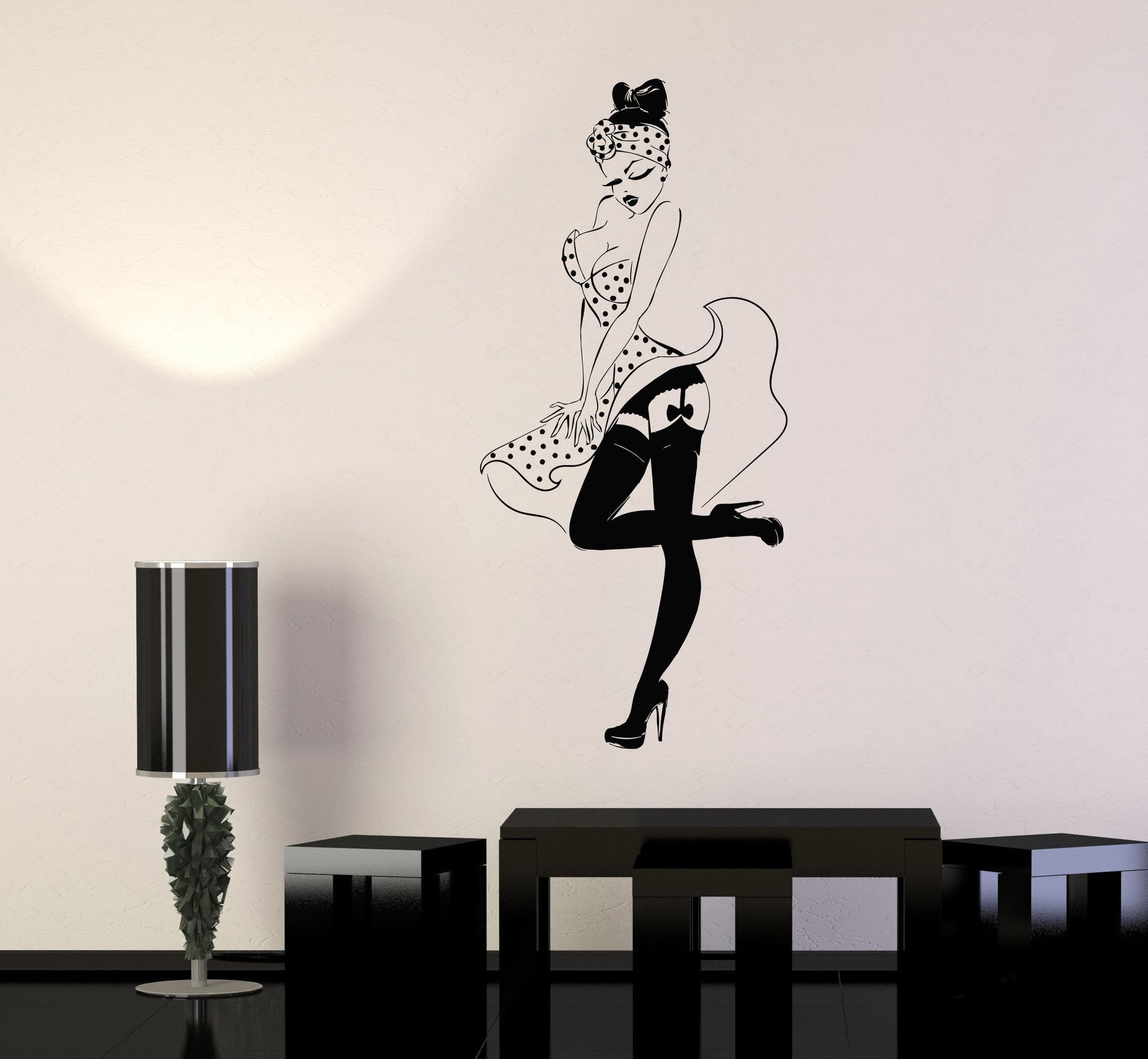 Vinyl Wall Decal Pin Up Sexy Girl Retro Woman Stickers Unique Gift (86 ...