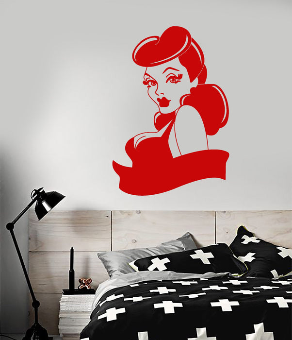 Vinyl Wall Decal Pin Up Style Sexy Girl Retro Woman Stickers (2262ig)