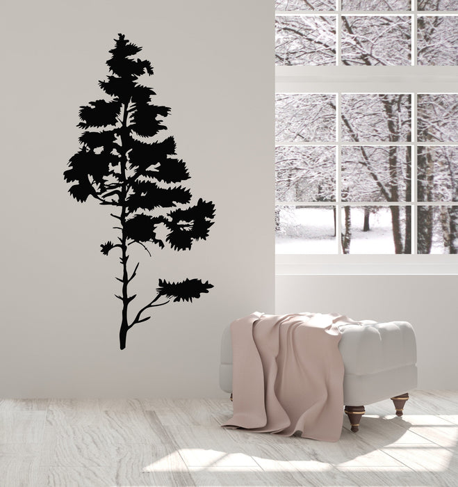 Vinyl Wall Decal Single Pine Beautiful Tree Nature Stickers Murals Unique Gift (ig4899)