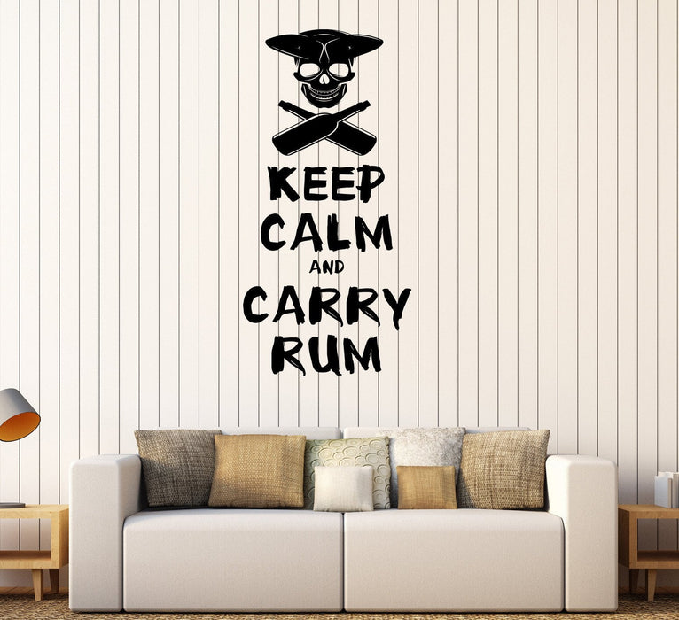 Vinyl Wall Decal Pirate Quote Corsair Alcohol Gift for Man Stickers Unique Gift (291ig)