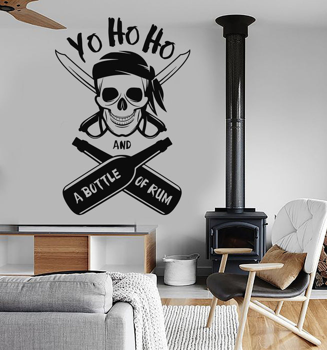 Vinyl Wall Stickers Pirate Skull Decor for Children's Room Decal Mural Unique Gift (296ig)