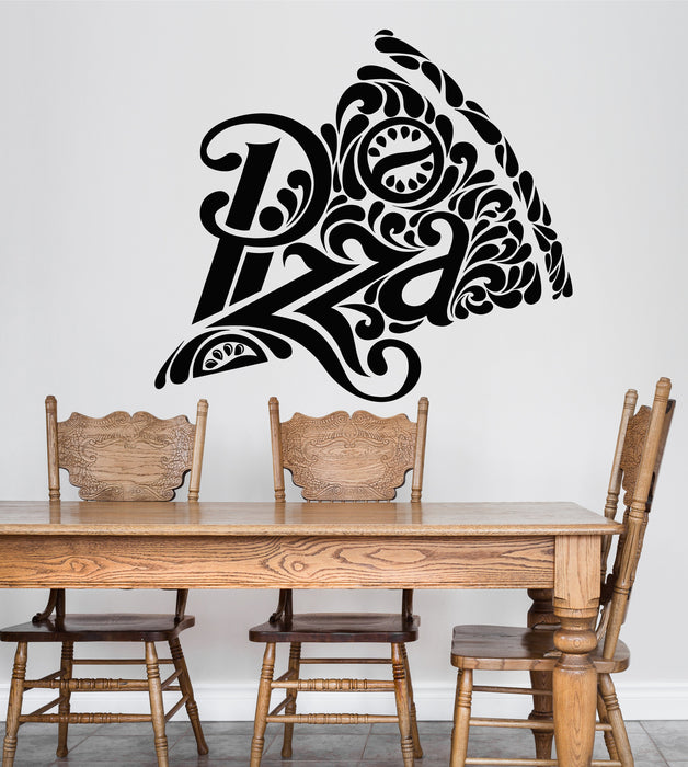 Vinyl Wall Decal Pizza Pizzeria Logo Signboard Fast Food Restaurant Stickers Unique Gift (2036ig)