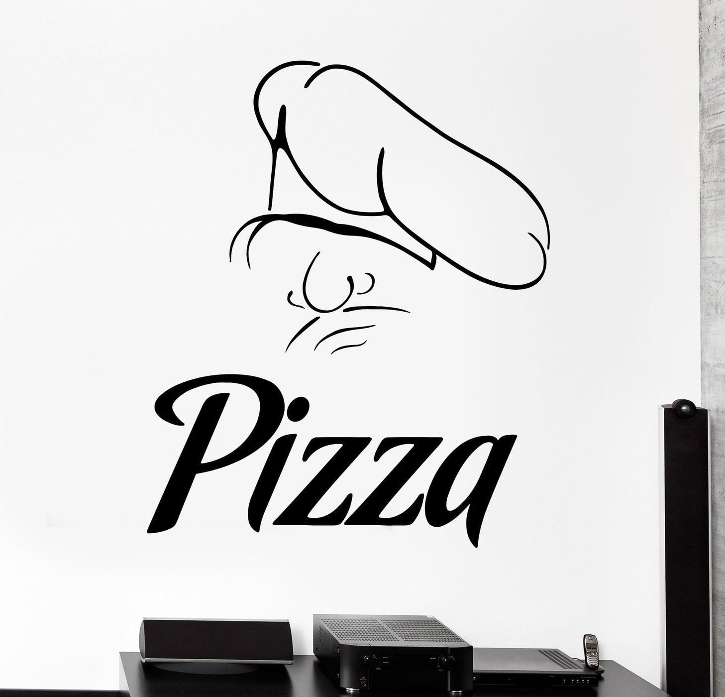 Vinyl Wall Decal Italian Pizza Chef Restaurant Stickers Mural Unique G ...