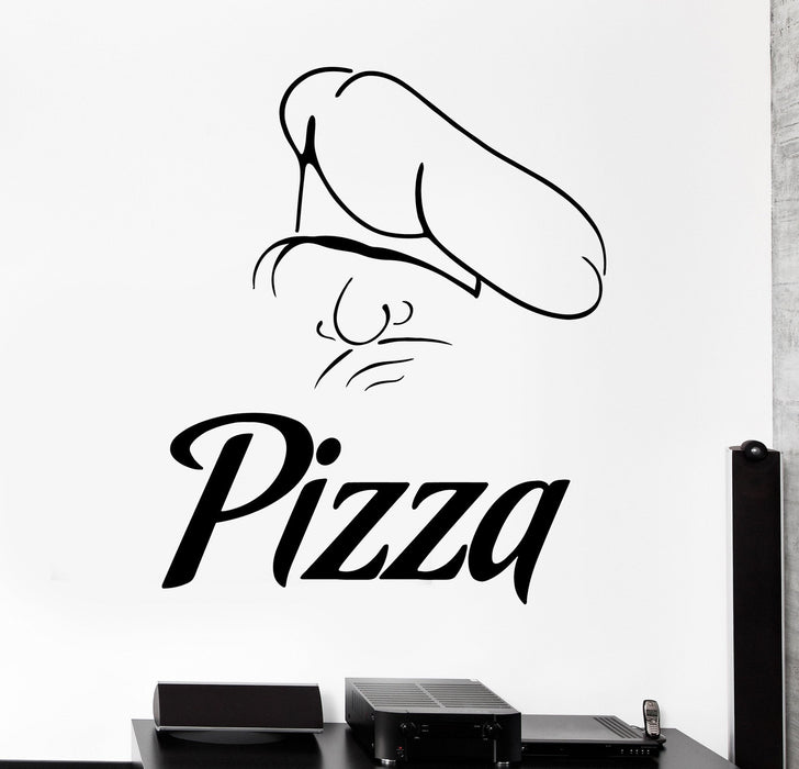 Vinyl Wall Decal Italian Pizza Chef Restaurant Stickers Mural Unique Gift (ig4233)